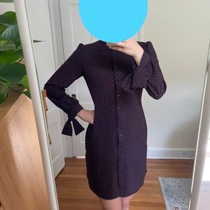 Red and black floral long sleeve dress